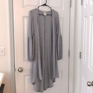 Gray cardigan sweater